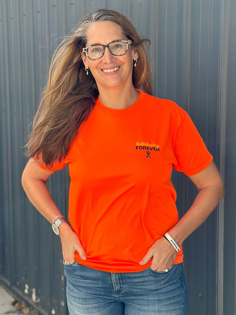 Solidarity Forever Unisex Performance T-Shirt - Orange - Front