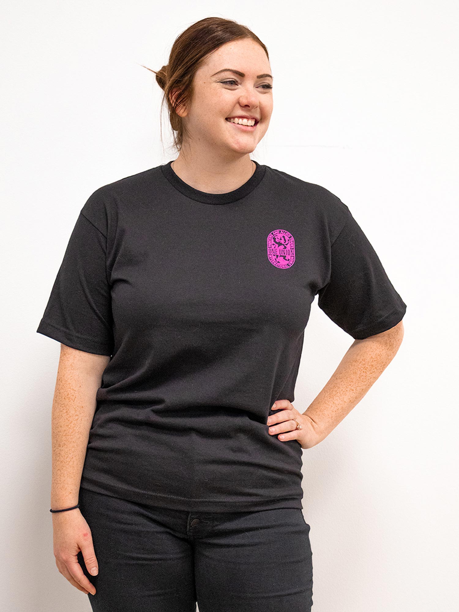 One Union Unisex Short Sleeve T-shirt - Pink Front