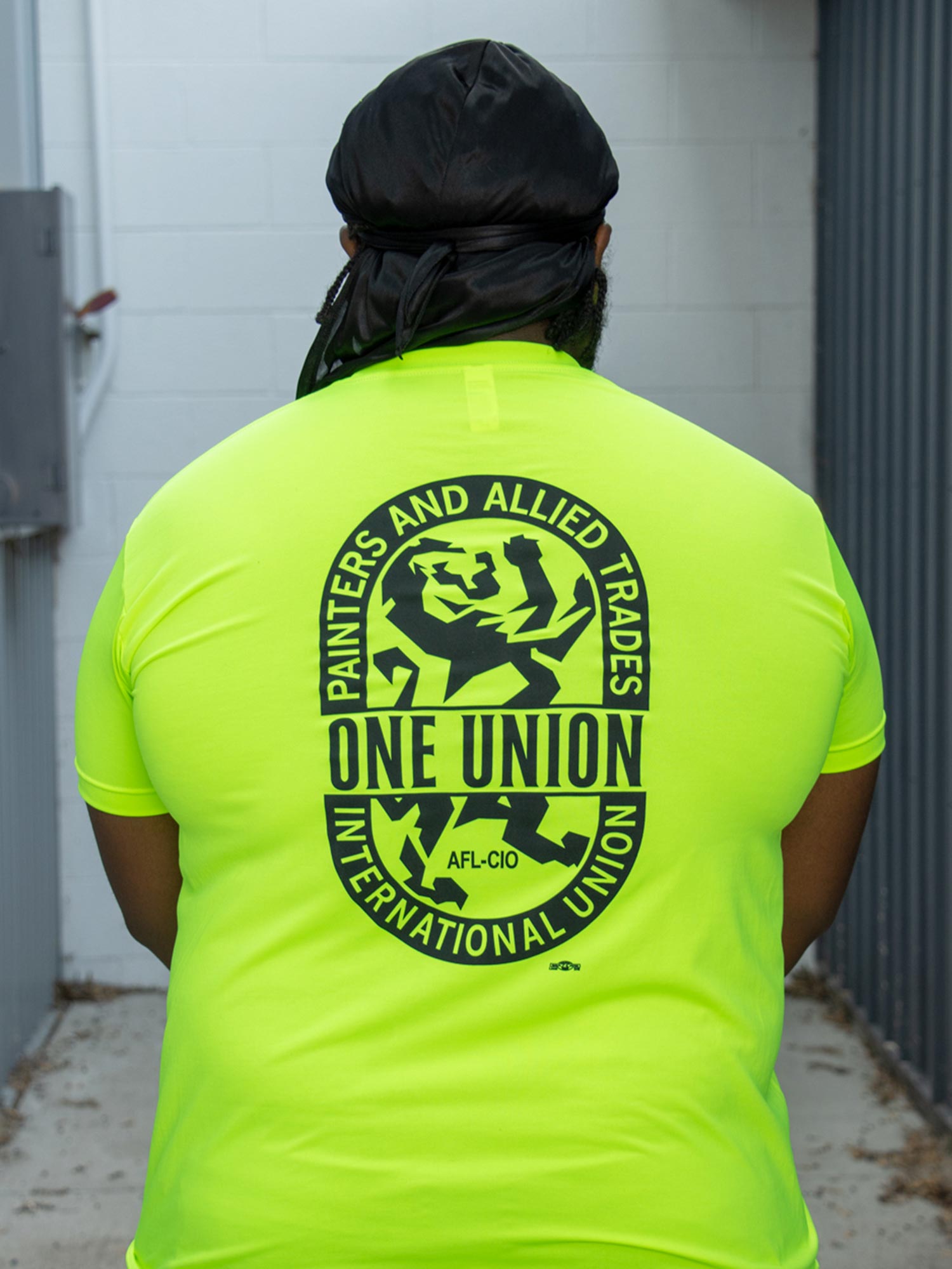 One Union Unisex Performance T-Shirt Lime - Back